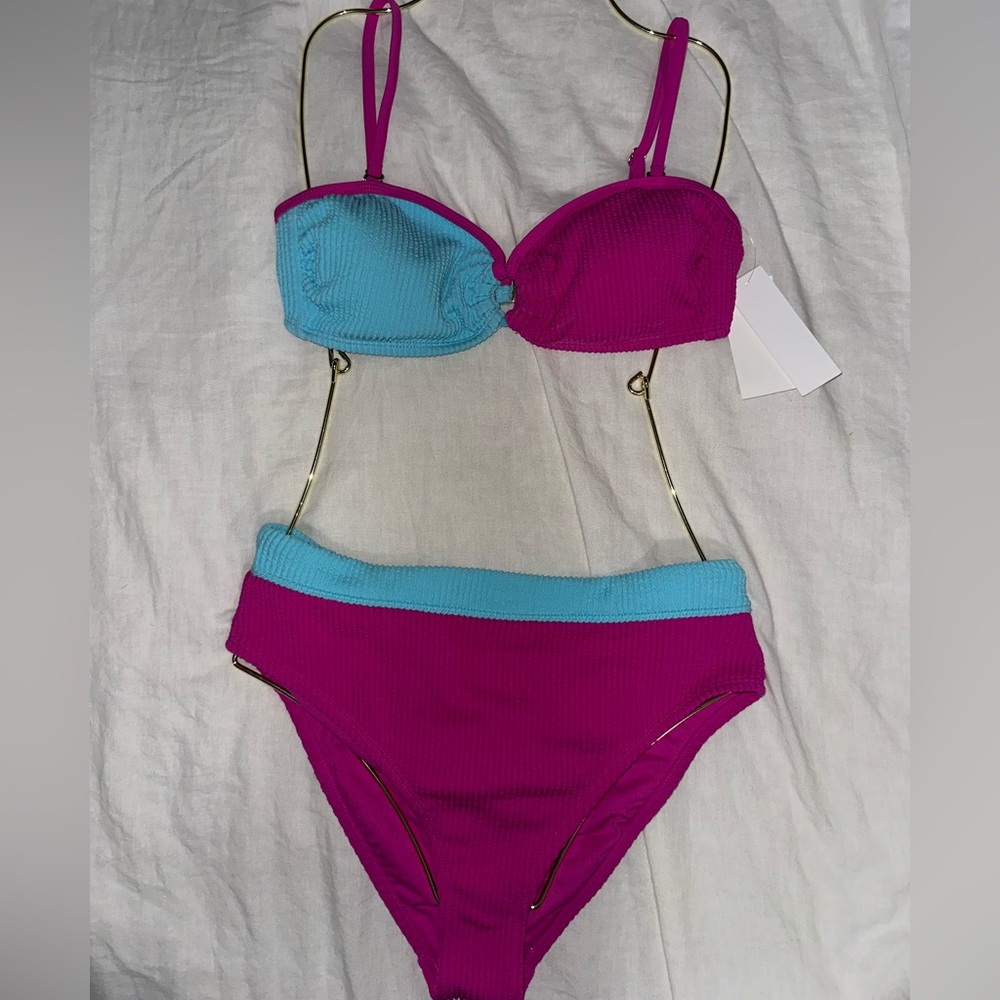Salt + Cove Pink and Blue Bikini